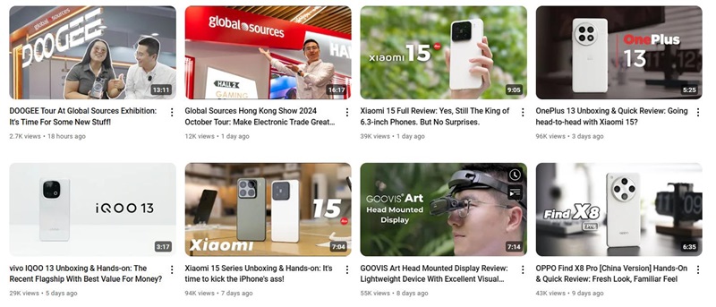YouTube達人營銷:專測中國產品的美國科技測評博主頻道內容