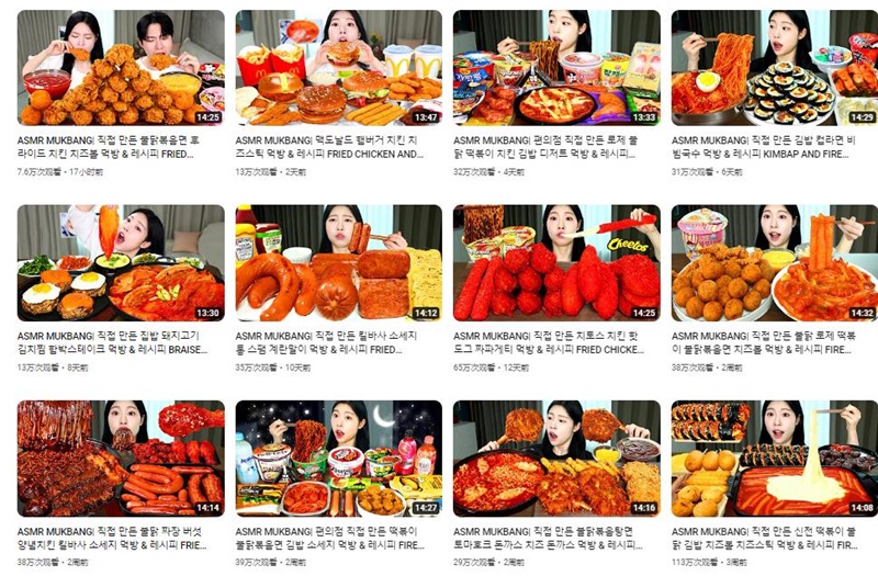 1350萬(wàn)粉絲的韓國(guó)美食類YouTube網(wǎng)紅頻道內(nèi)容