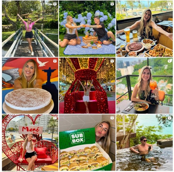 Instagram網(wǎng)紅營銷:巴西旅行情侶美食推薦博主頻道內(nèi)容
